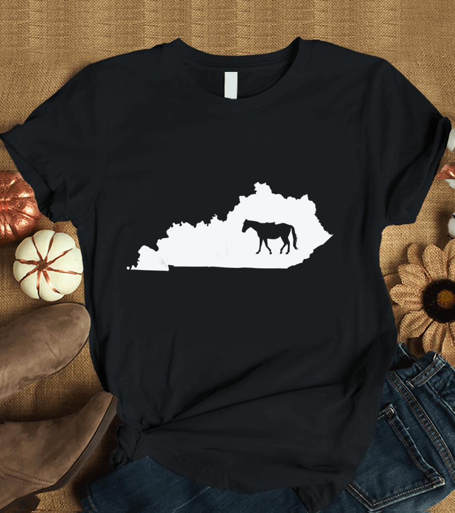 Kentucky Horse Silhouette Map T-Shirt