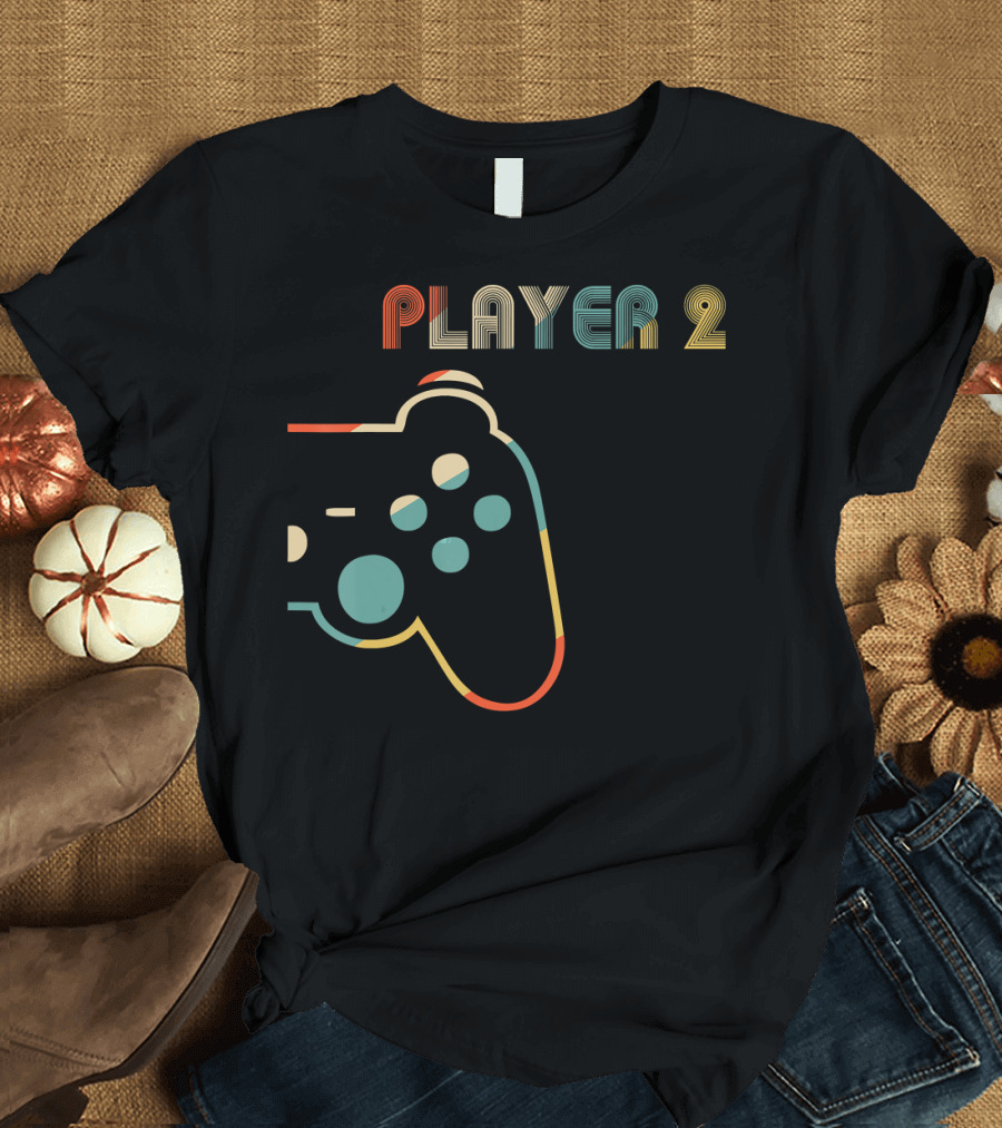 Matching Gamer Couple Player 2 Controller T-Shirt