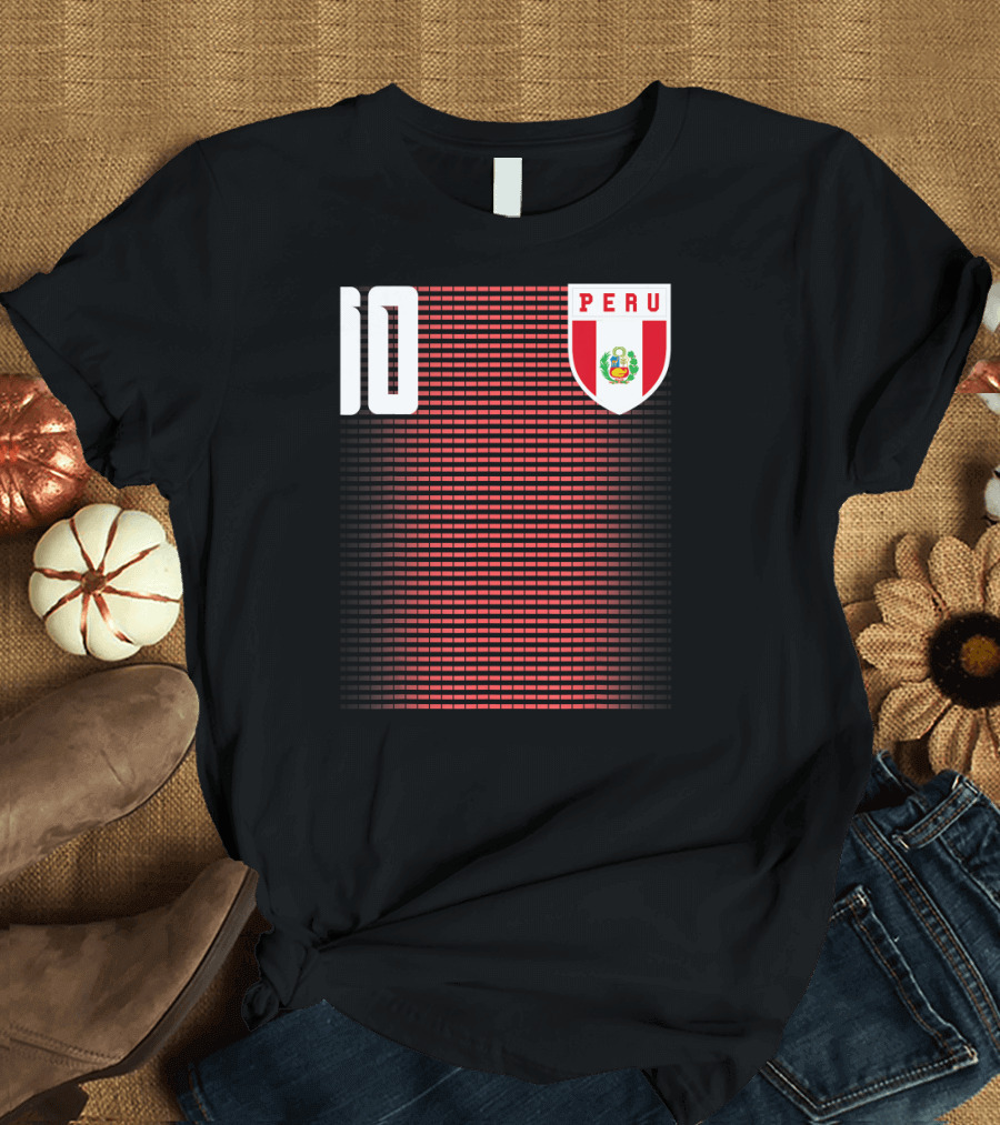 Peru Peruano Football Futbol Soccer 10 Crest T-Shirt