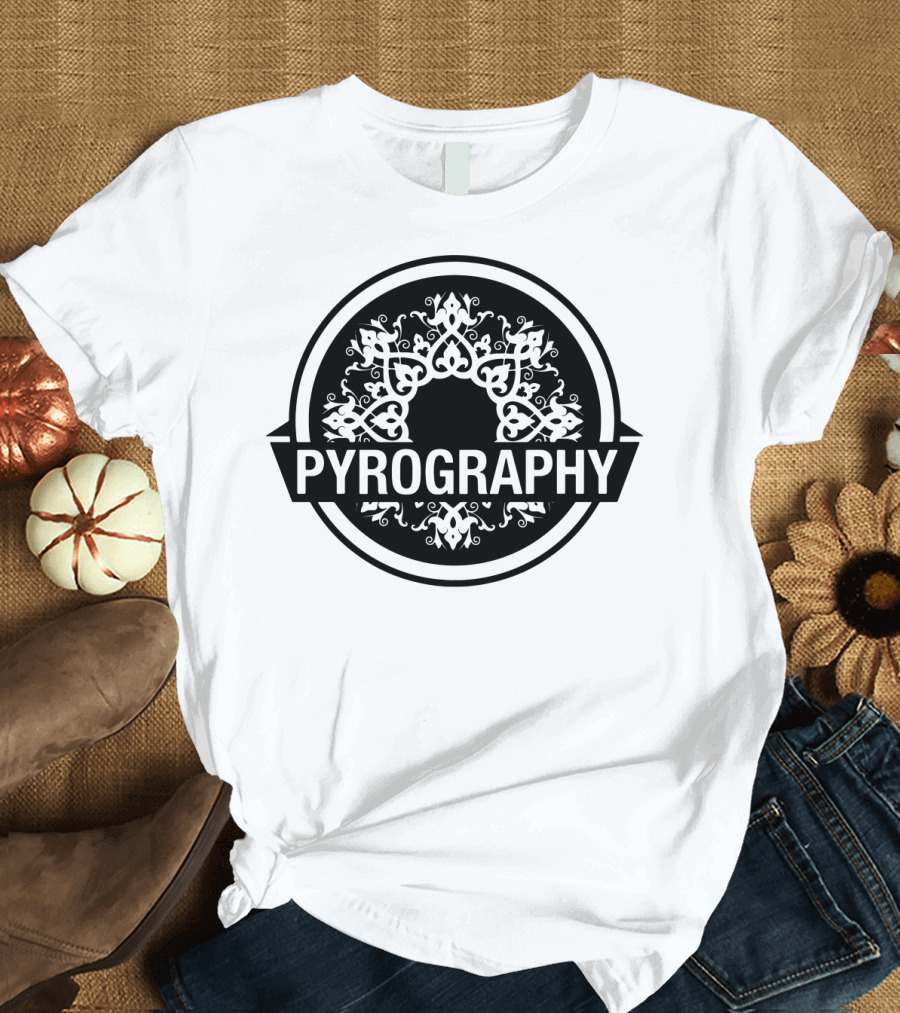 Pyrography Leather Burning Art Pattern Decorative T-Shirt