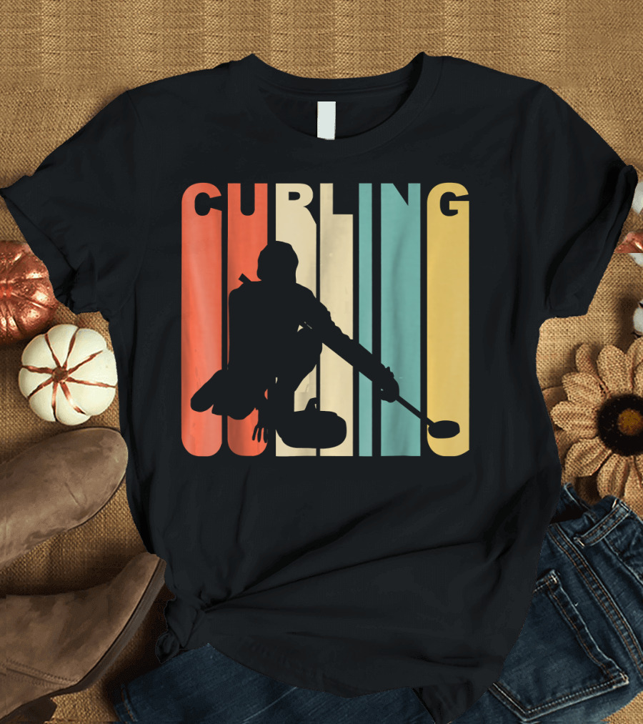 Retro 1970's Style Curling Winter T-Shirt