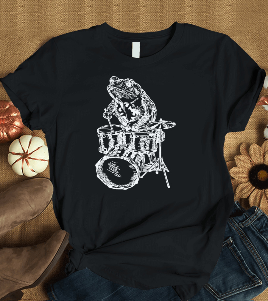 SEEMBO Frog Drumming Drummer Playing Drums T-Shirt