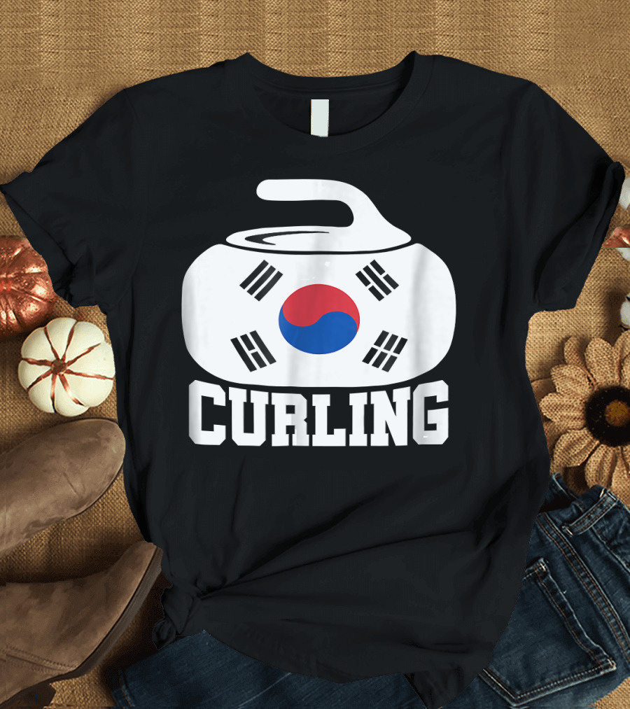 South Korea Curling Stone with Korean Flag T-Shirt