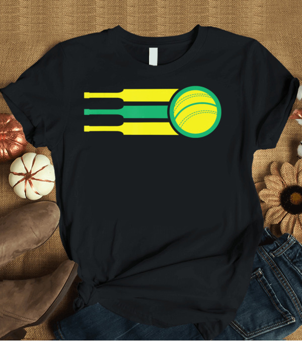 T-Shirt: Australia Cricket Team Australian Cricket Bat Ball T-Shirt Australia Cricket Team Australian Cricket Bat Ball T-Shirt