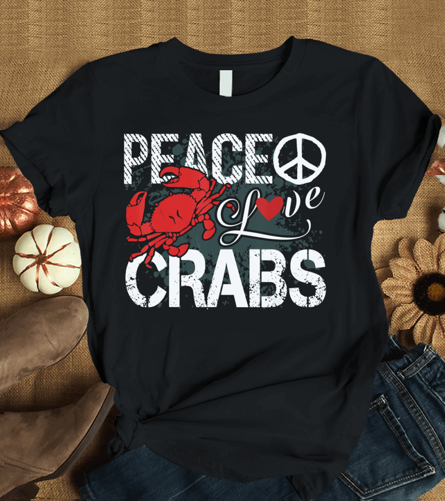Peace Symbol Love Heart Crabs T-Shirt