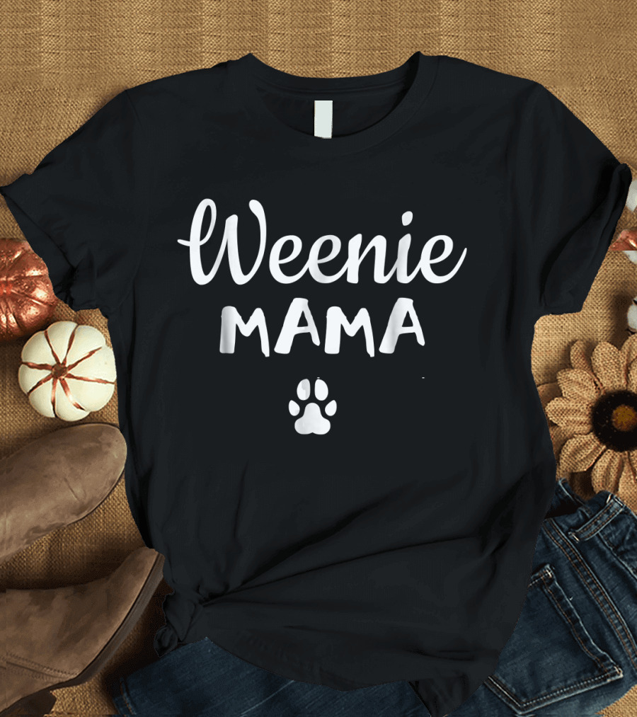 Weenie Mama Cute Dachshund Paw Prints T-Shirt