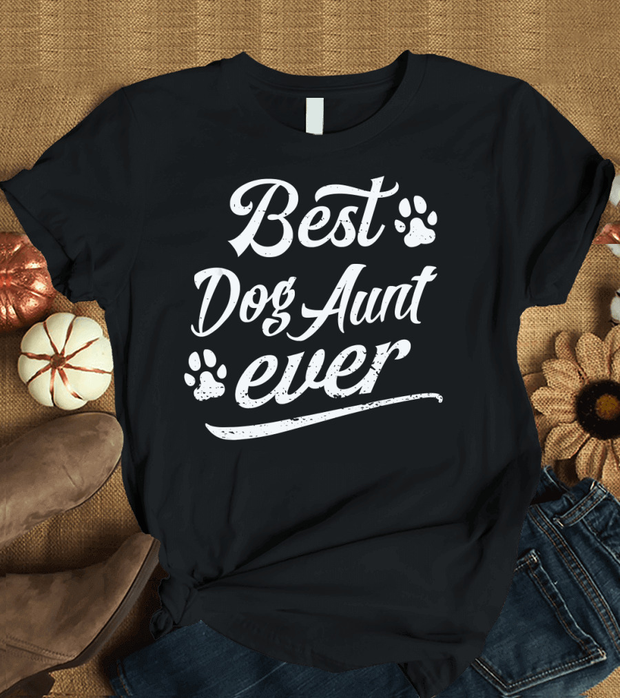 Best Dog Aunt Ever Paw Prints T-Shirt