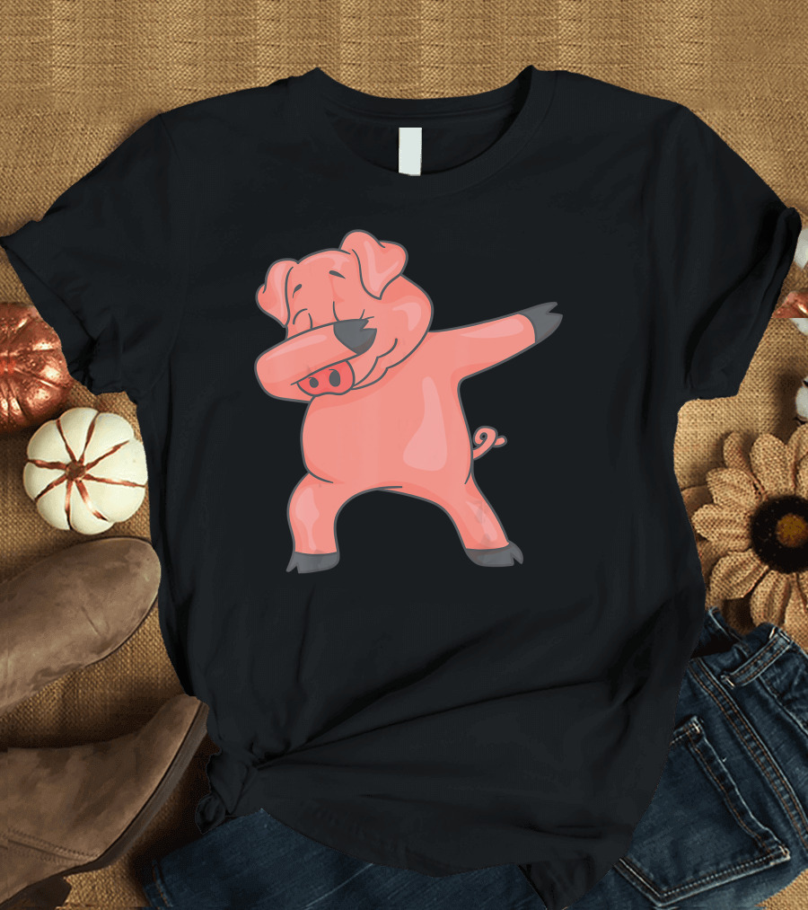 Dabbing Pig Cute Piggy Lovers Funny Farm Dance T-Shirt