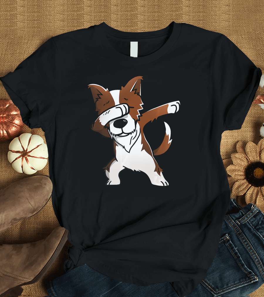Dabbing Red Border Collie Dab Dance Canine Move T-Shirt