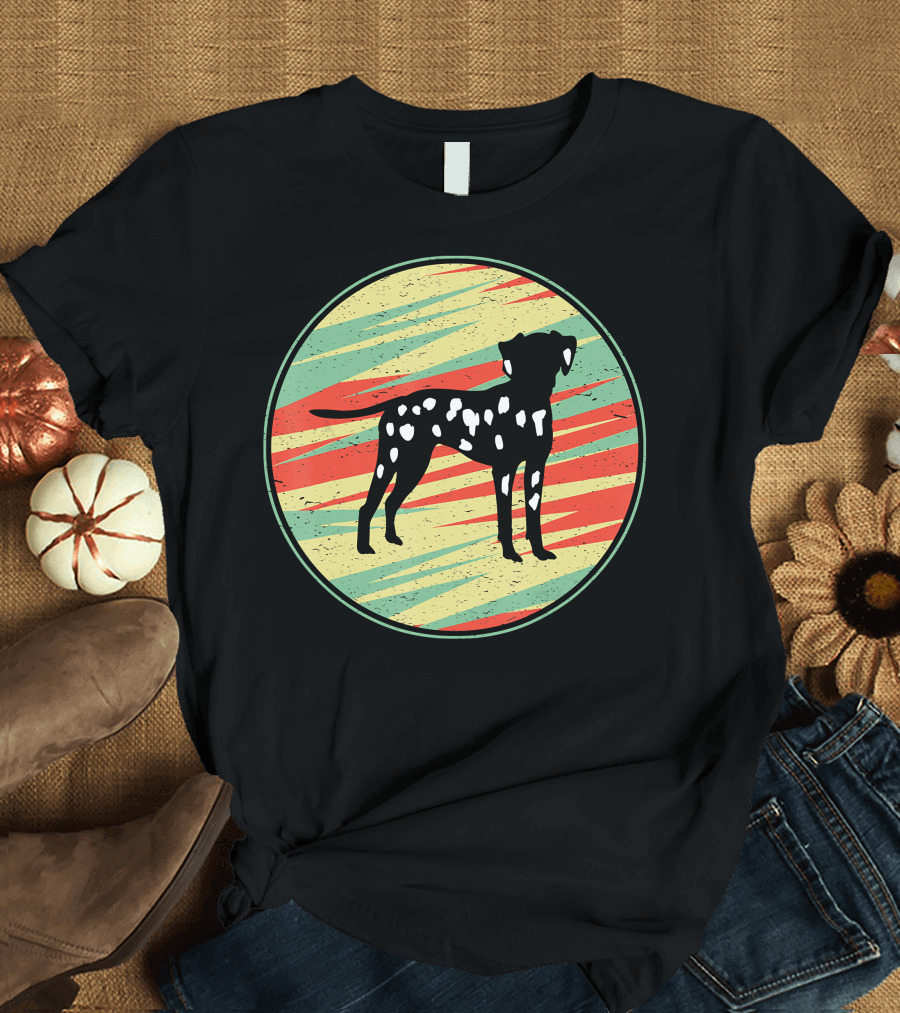 Dalmatian Retro Vintage Silhouette Cute Dog T-Shirt