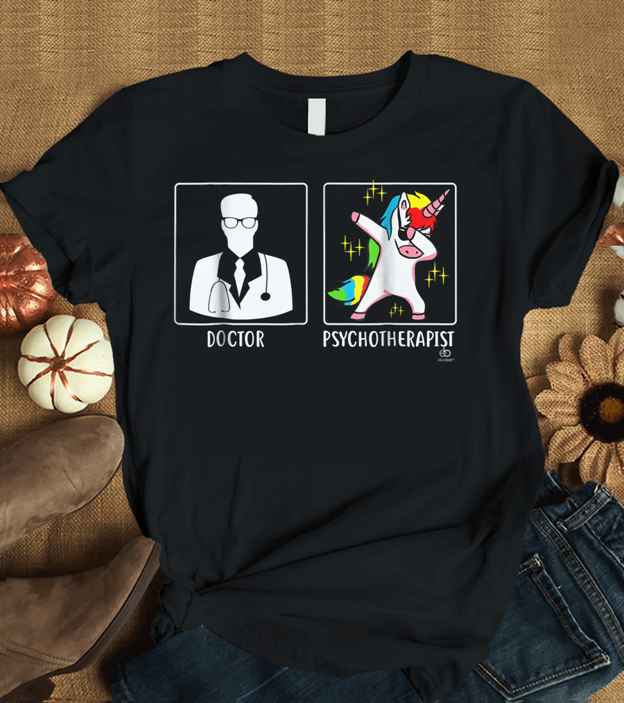 Doctor Psychotherapist Unicorn Dabbing T-Shirt