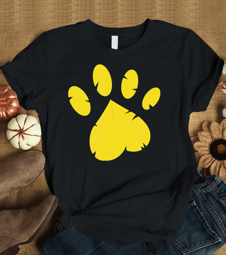 Animal Rescue Red Shirt with Gold Paw Prints T-Shirt