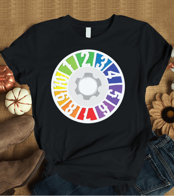 T-Shirt: Spinner Wheel Rainbow Numbers 1-10 Board Game T-Shirt Spinner Wheel Rainbow Numbers 1-10 Board Game T-Shirt