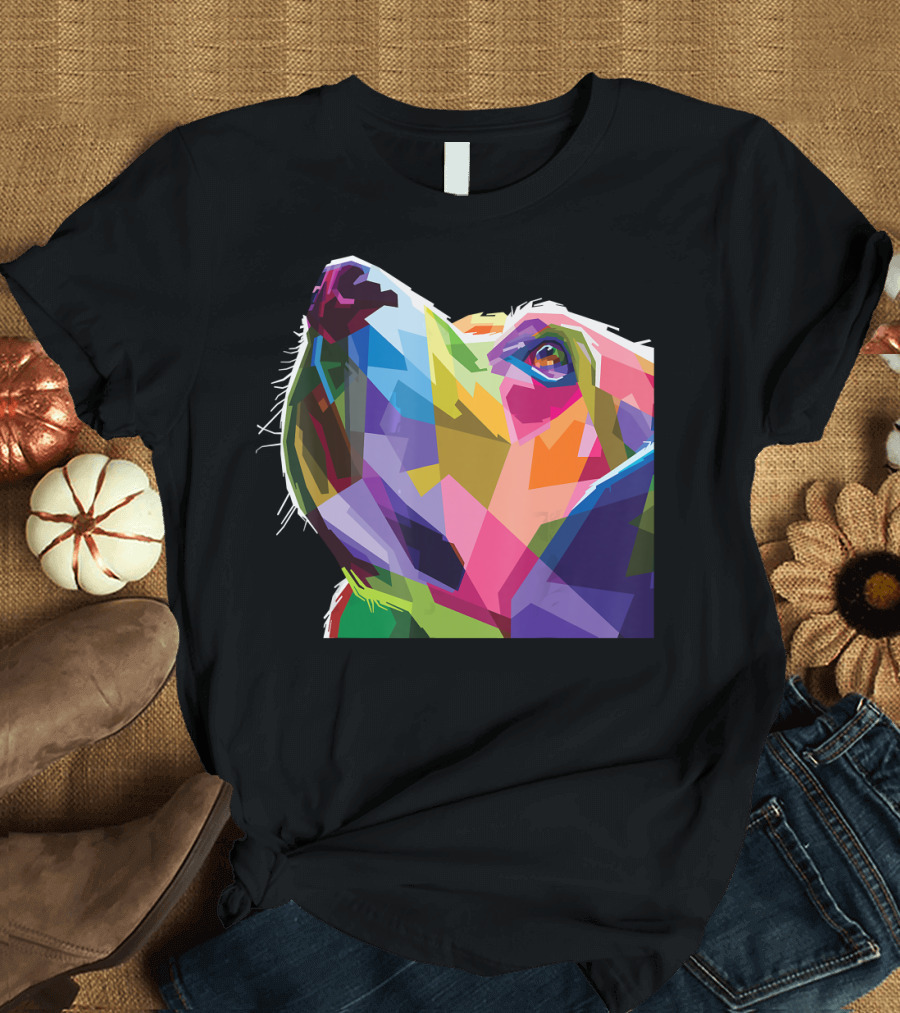 Dog's Head Colorful Geometric Labrador Retriever T-Shirt