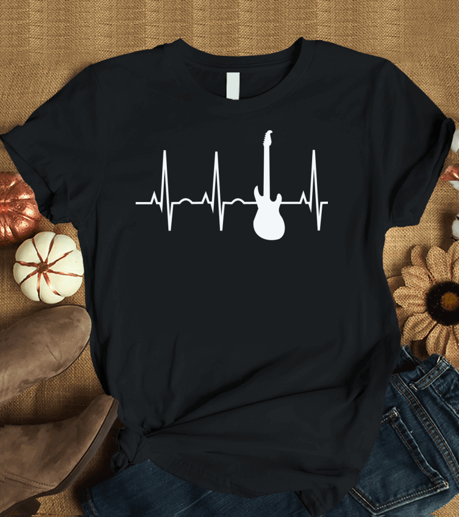 Electric Guitar Heartbeat Rhythm Pulse T-Shirt