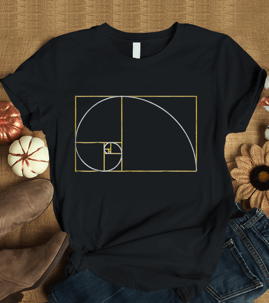 Fibonacci Spiral Golden Ratio Gold Rectangles T-Shirt