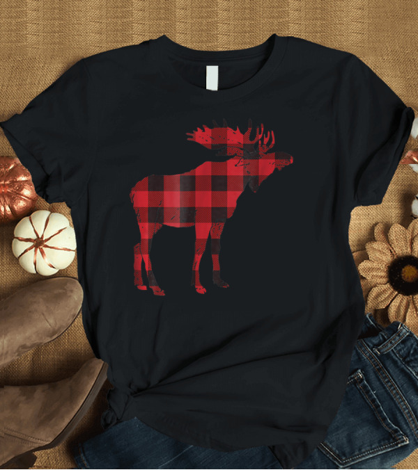 T-Shirt: FLANNEL MOOSE Trendy Unique Outdoor Buffalo Plaid T-Shirt FLANNEL MOOSE Trendy Unique Outdoor Buffalo Plaid T-Shirt