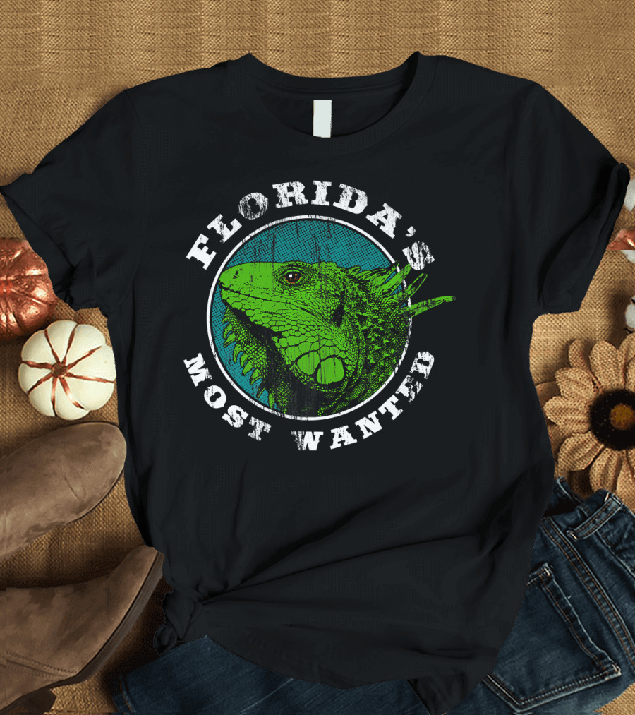 Florida's Most Wanted Iguana Badge T-Shirt