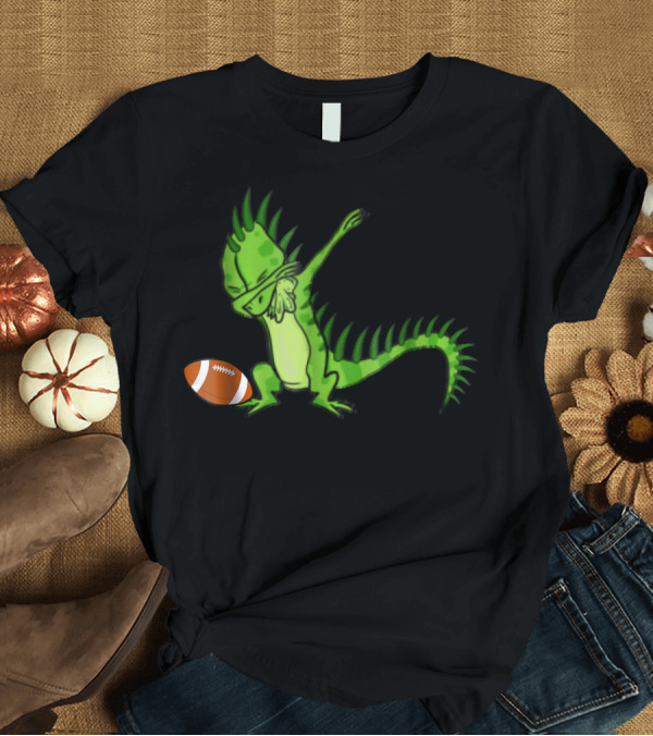 T-Shirt: Dabbing Iguana with Football T-Shirt Dabbing Iguana with Football T-Shirt