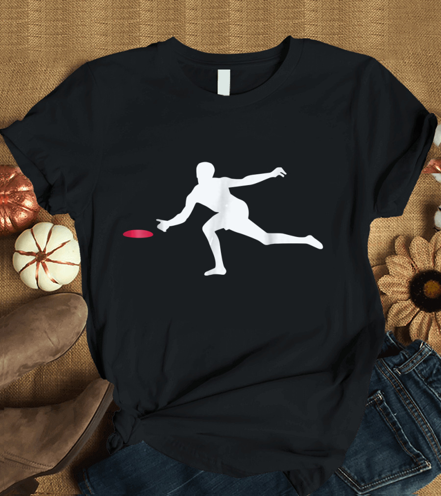 Frisbee Player Silhouette Throwing Disc T-Shirt