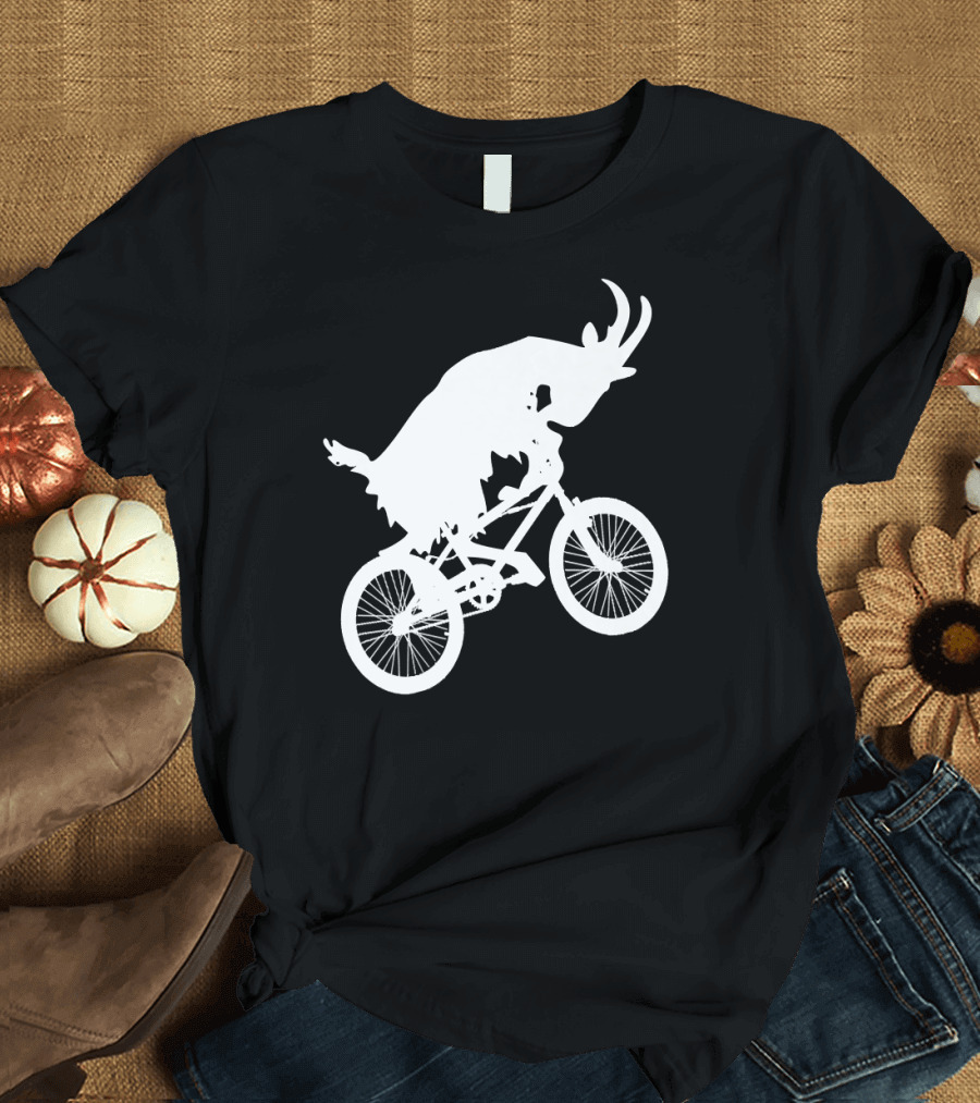 Mountain Bike Goat Silhouette Riding Bicycle T-Shirt