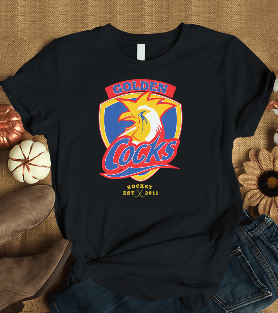 Golden Cocks Hockey Est 2011 Throwback Team Hocke T-Shirt