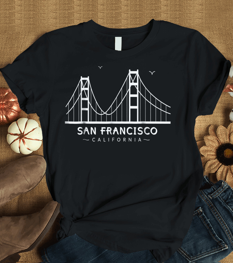 San Francisco California Golden Gate Bridge Iconic Landmark T-Shirt