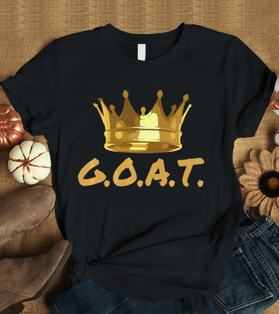 G.O.A.T. Greatest of All Time Crown Gold T-Shirt