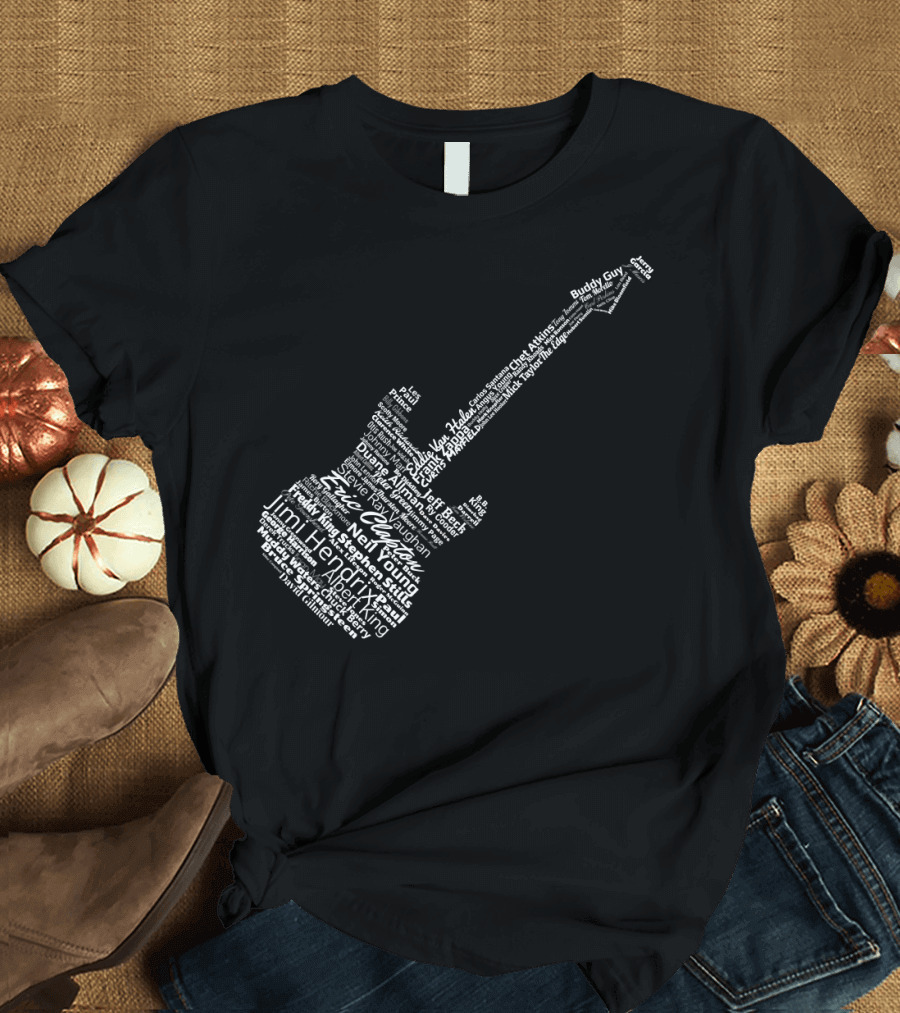 Guitar Legends Jimi Hendrix Eric Clapton Angus Young Eddie Van Halen Buddy Guy T-Shirt