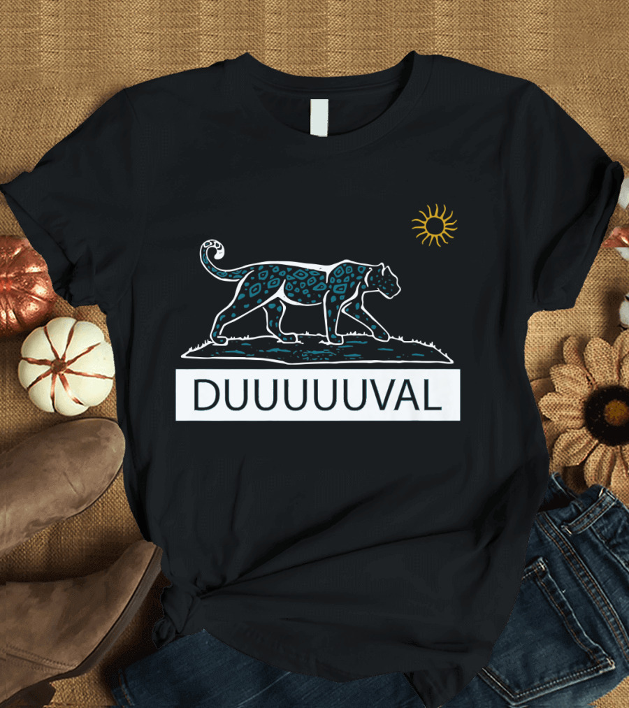 Duuuval Hand Drawn Duval Jaguar Big Cat Sacksonville T-Shirt