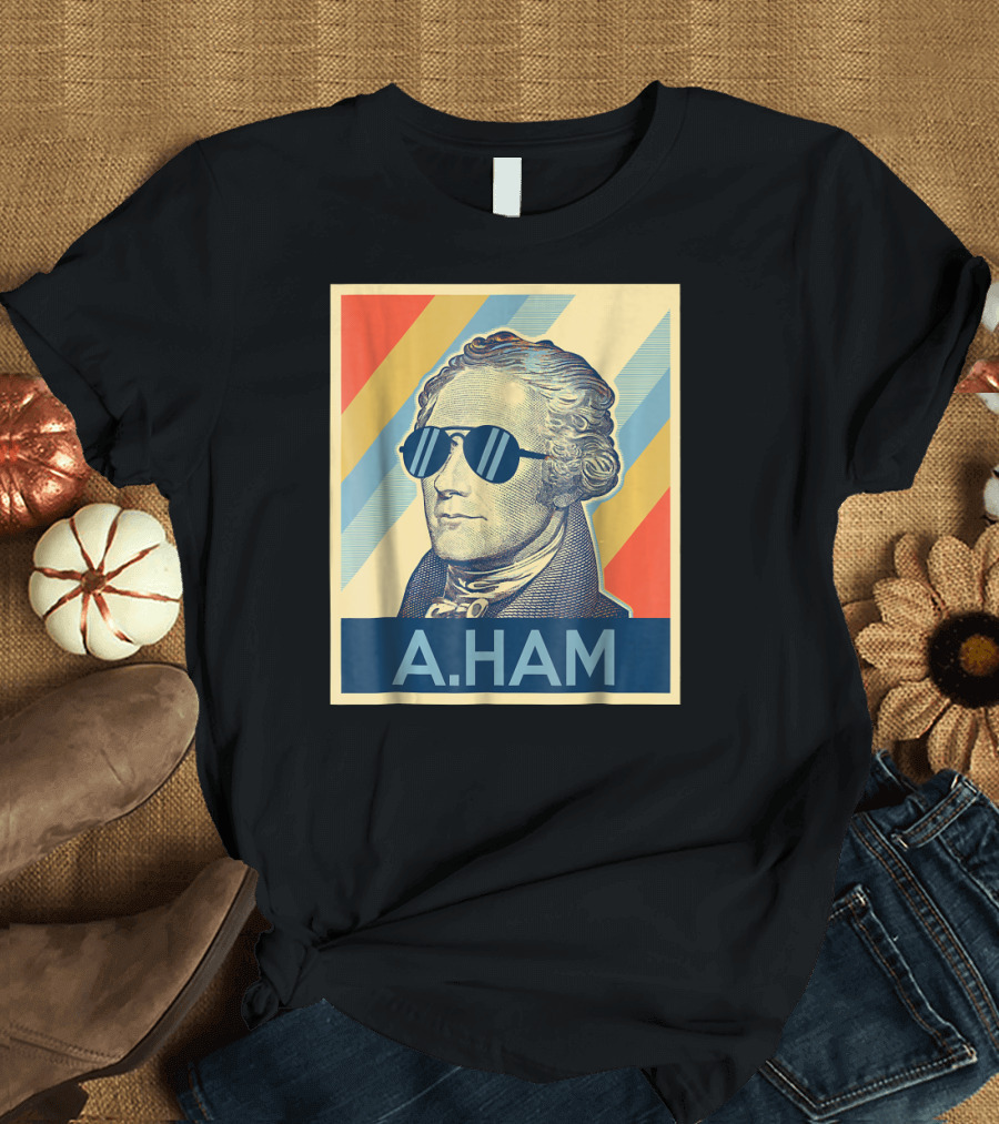 A.HAM and Sunglasses Retro Stripes T-Shirt
