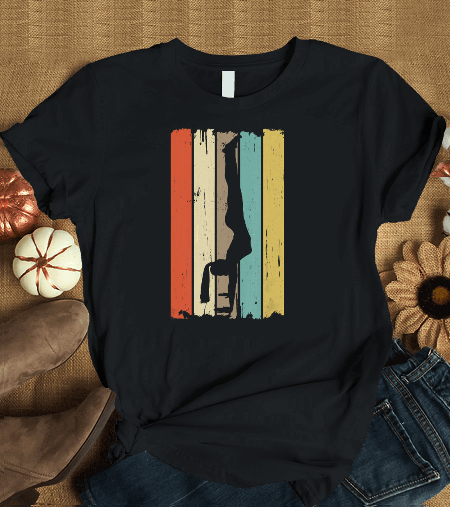 Handstand Vintage Gymnastic Retro Gymnast Silhouette T-Shirt