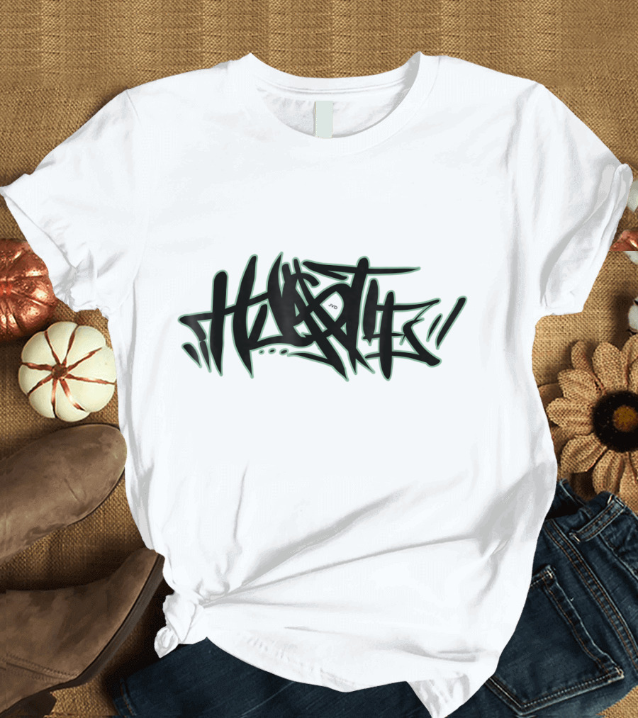 Hustle Graffiti Style Street Art Text T-Shirt