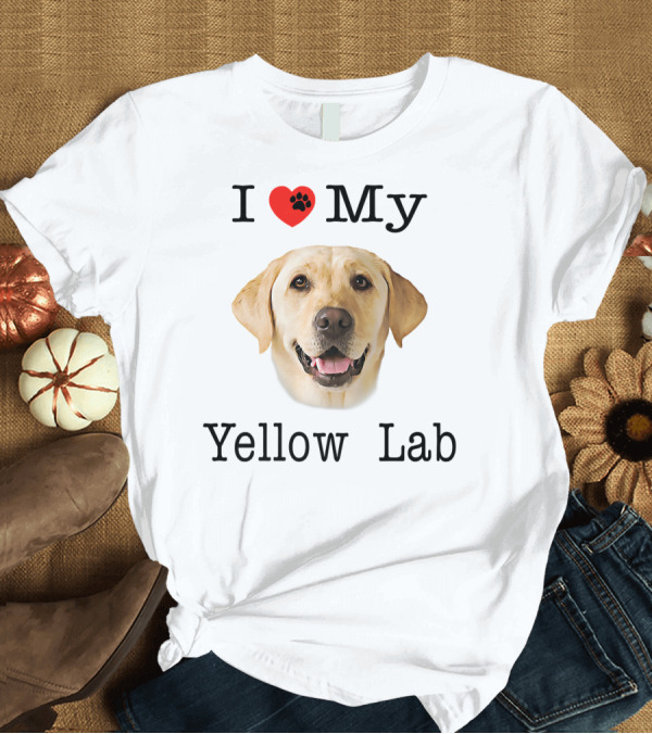 T-Shirt: I Heart My Yellow Lab Labrador Face T-Shirt I Heart My Yellow Lab Labrador Face T-Shirt