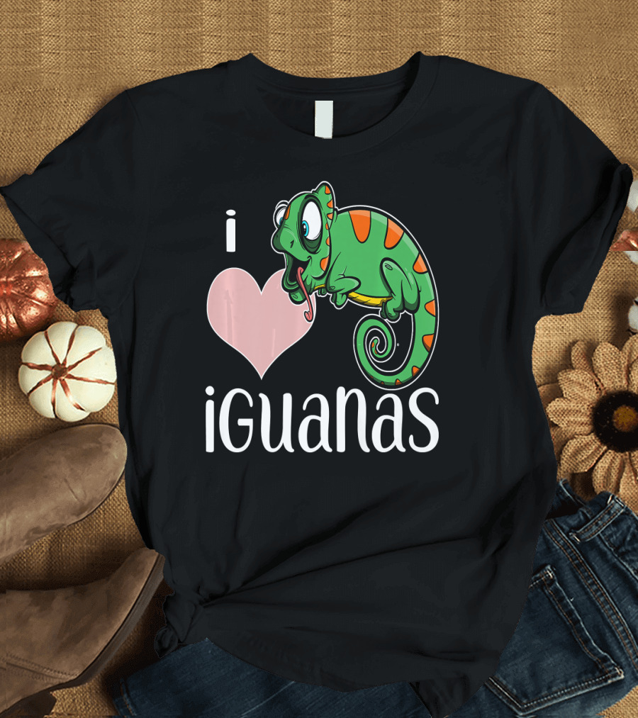I Love Iguanas Cute Iguana Heart T-Shirt
