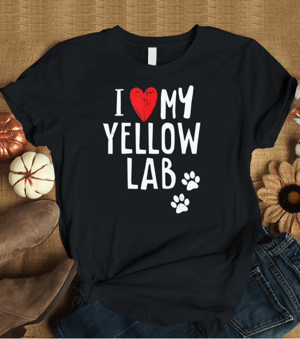 T-Shirt: I Love My Yellow Lab Labrador Dog Retriever with Paw Prints T-Shirt I Love My Yellow Lab Labrador Dog Retriever with Paw Prints T-Shirt