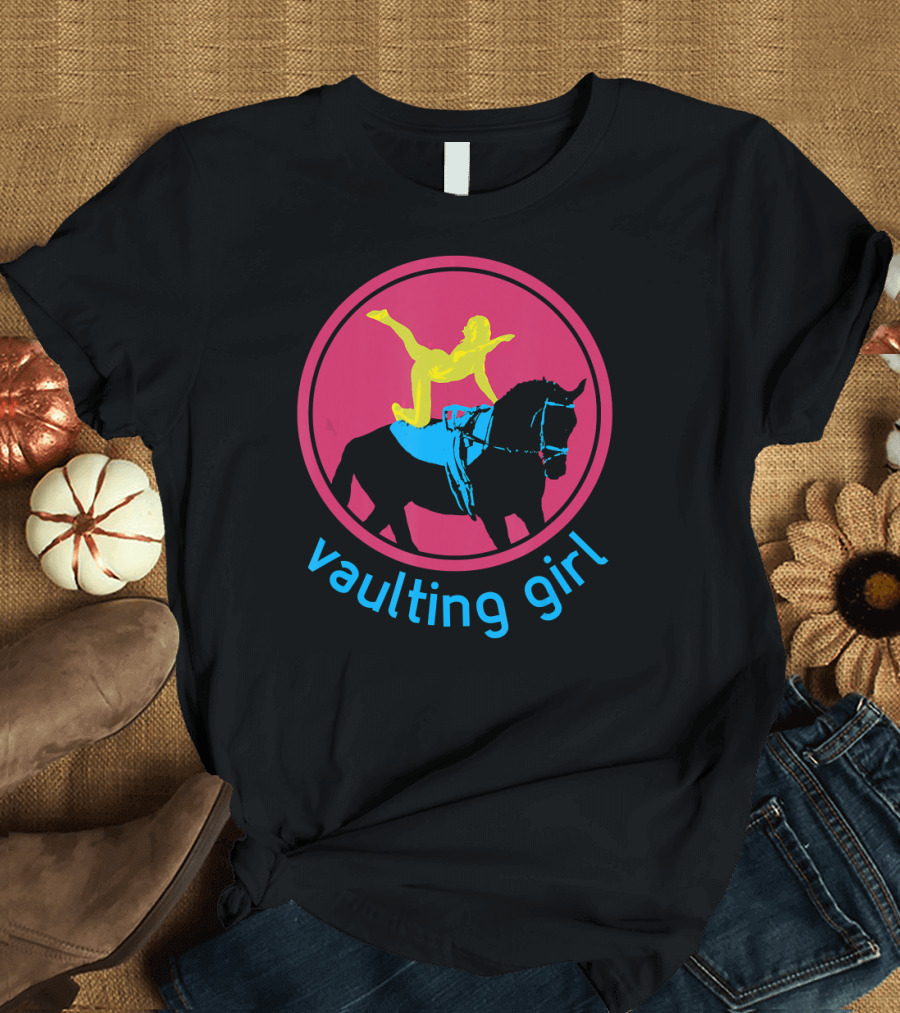 Vaulting Girl Equestrian Horse Vaulting Colorful T-Shirt
