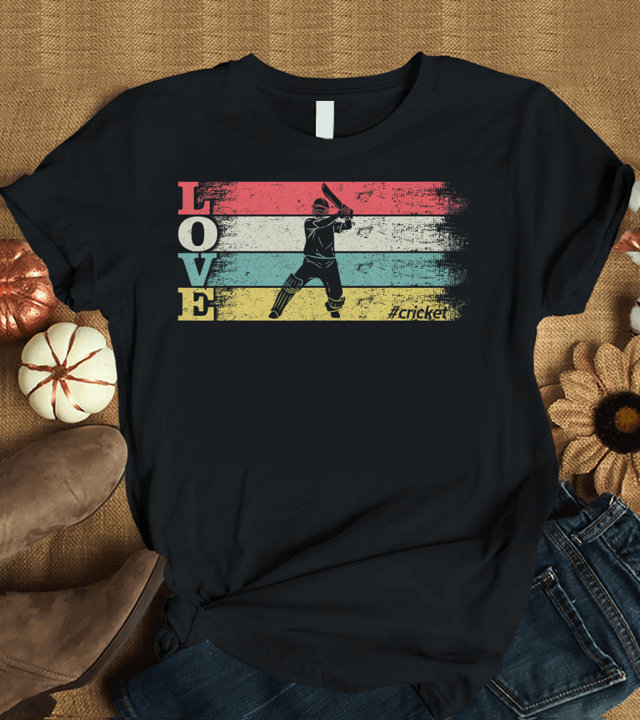 Vintage Retro Love Cricket #Cricket Sport T-Shirt