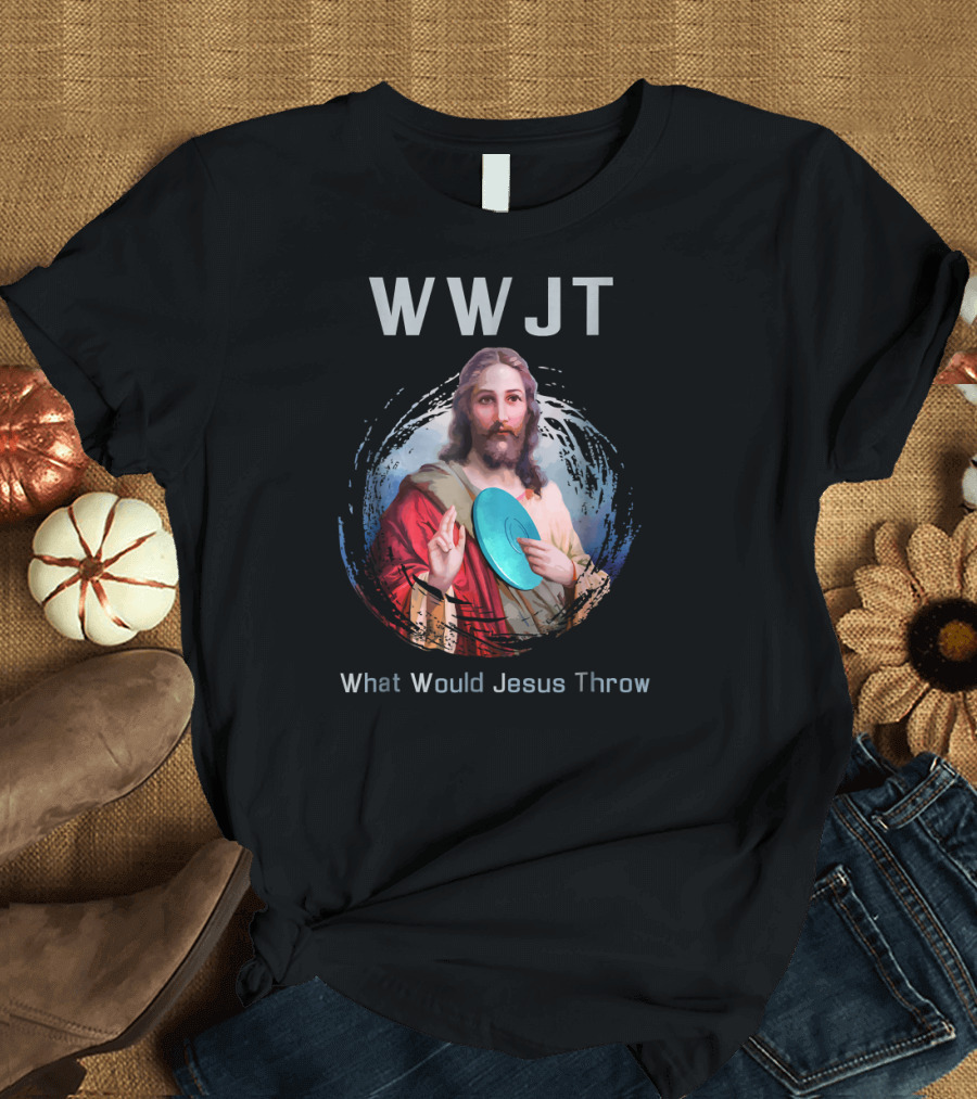 WWJT What Would Jesus Throw Funny Disc T-Shirt