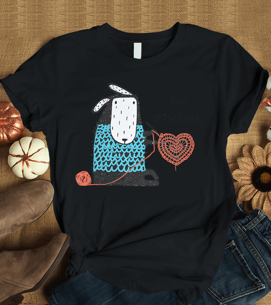 I Like Crochet Love Crocheting Yarn Heart Sheep T-Shirt