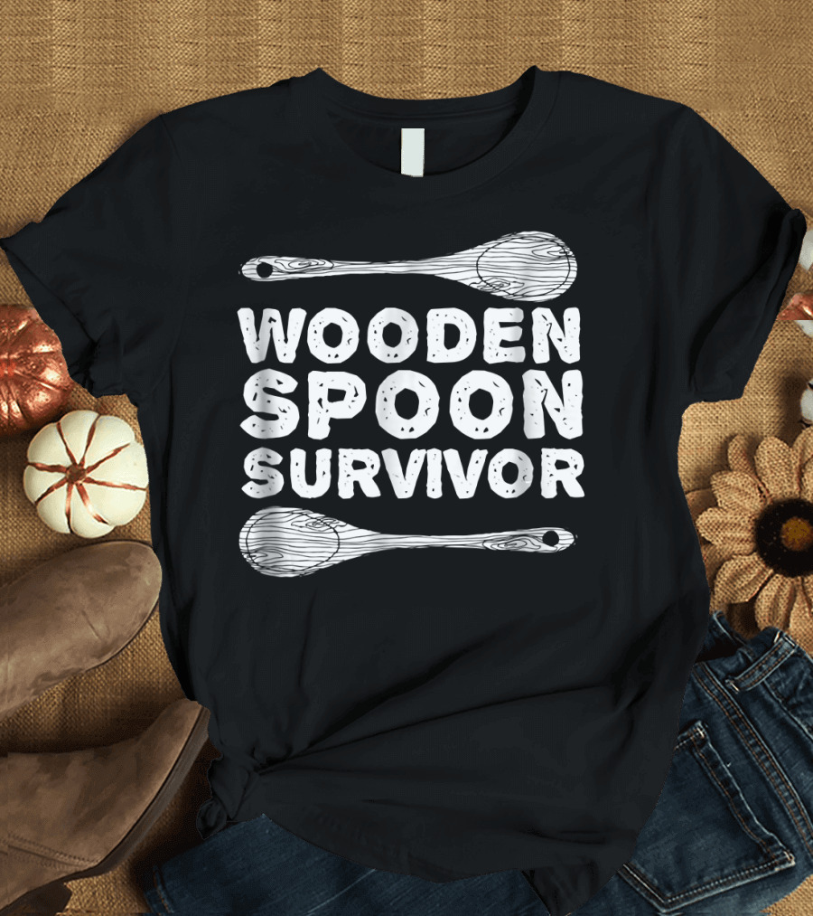 Wooden Spoon Survivor Funny Cooking Humorous Kitchen Chef Joke T-Shirt