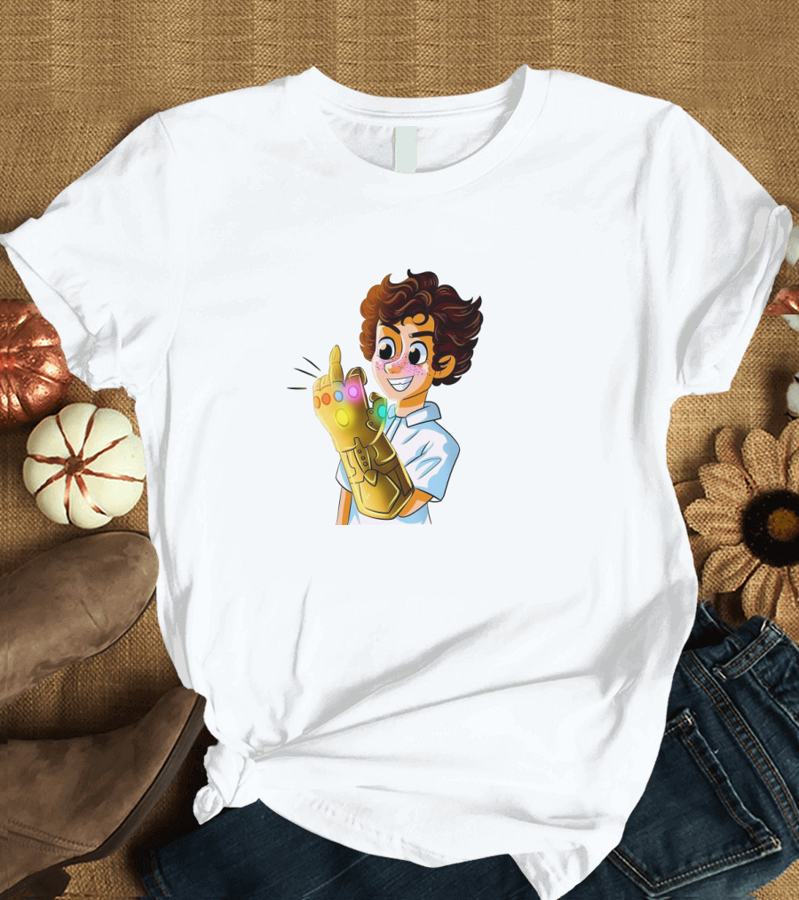 Jack Dylan Grazer Cartoon Character Wearing Infinity Gauntlet T-Shirt