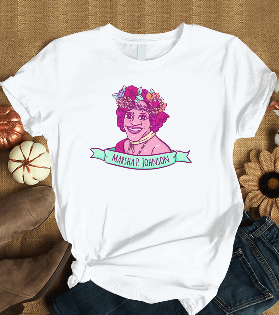Marsha P. Johnson Flower Crown T-Shirt