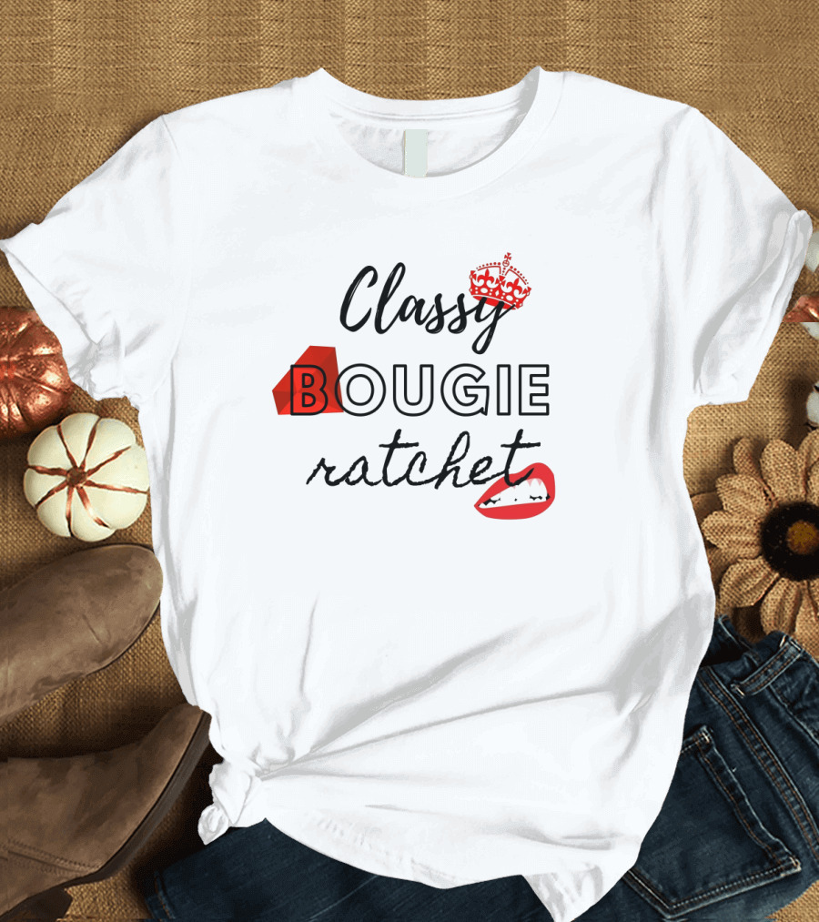 Classy Bougie Ratchet Crown Lips Red Diamond T-Shirt
