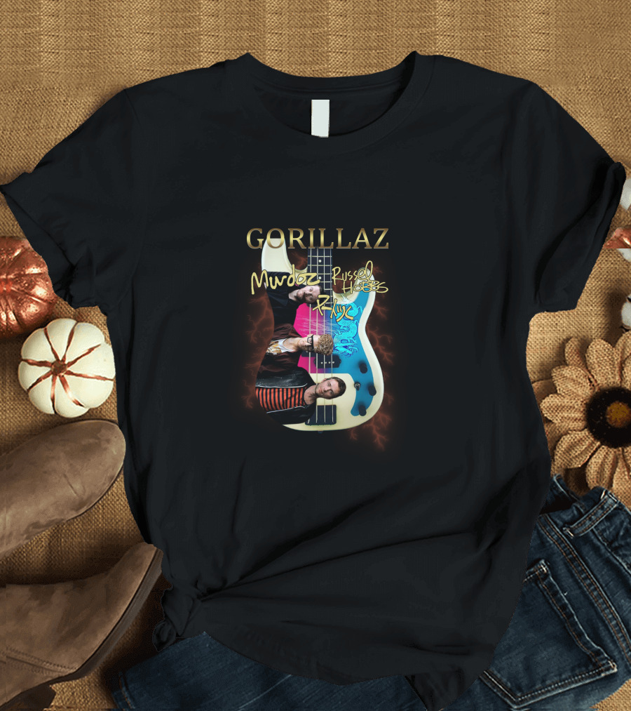 GORILLAZ Murdoc Russel Hobbs Rhys Guitar T-Shirt