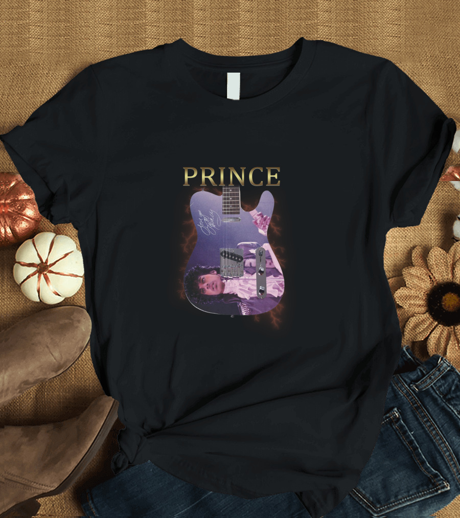 Prince Signature Guitar with Iconic Image T-Shirt