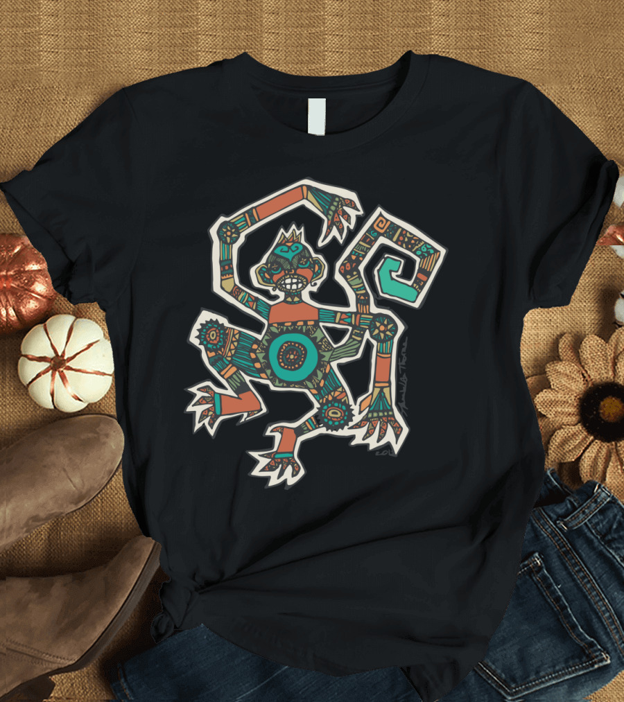 Intricate Tribal Earthen Monkey T-Shirt