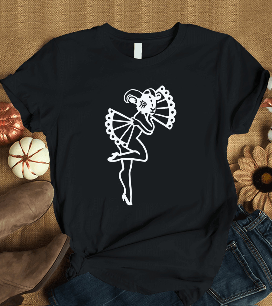 Fan Dance Goat Figure With Two Fans T-Shirt