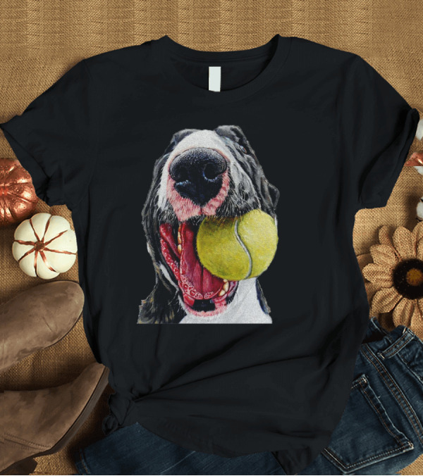 T-Shirt: Dogy Ball Dog with Tennis Ball in Mouth T-Shirt Dogy Ball Dog with Tennis Ball in Mouth T-Shirt