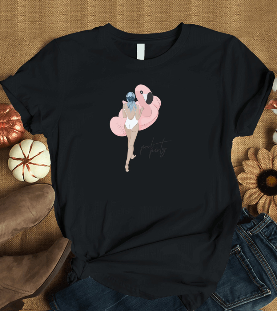 Pool Party Flamingo Float Fashion T-Shirt